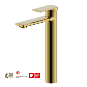 Misturador de Lavatório Monocomando Bica Alta Eddie Dourado Escovado - F1369402RBG-A9-ENG img02