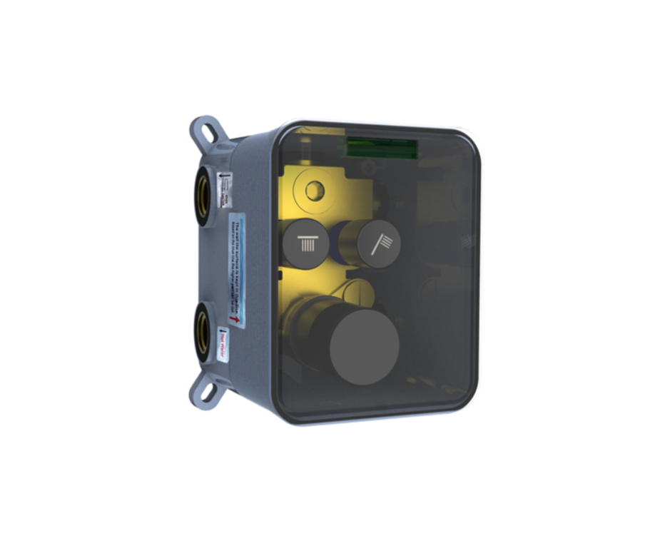 Base para Monocomando Termostatico de Chuveiro com Desviador 2 Funcoes Eddie Black Matte - D9159BW-ENG