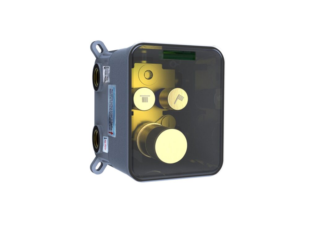 Base para Monocomando Termostatico de Chuveiro com Desviador 2 Funcoes Eddie Brushed Gold - D9159RBG-ENG