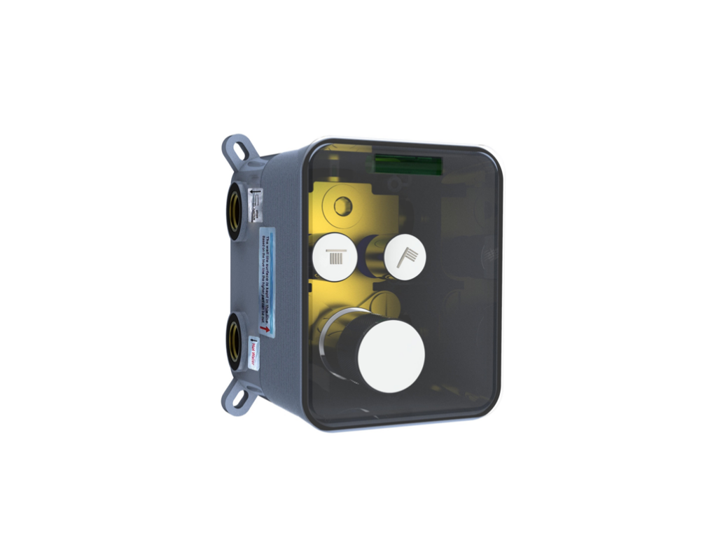 Base para Monocomando Termostatico de Chuveiro com Desviador 2 Funcoes Eddie Chrome - D9159CP-ENG