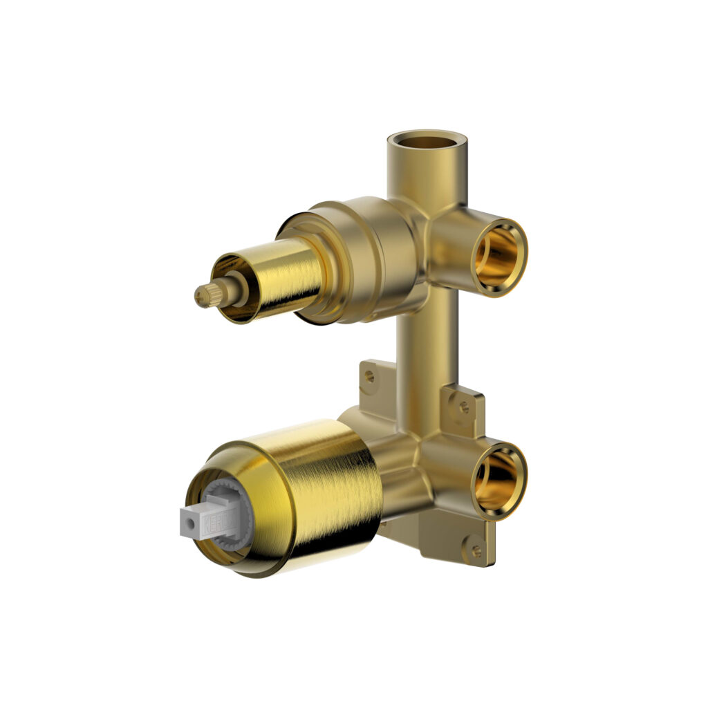 Base para Monocomando de Chuveiro com Desviador 2 Funcoes Eddie Brushed Gold - D982RBG-B-ENG