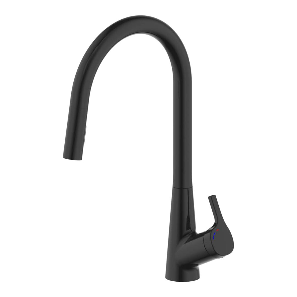 Misturador de Cozinha Monocomando Bica Retratil Black Matte - F7558406BW-ENG